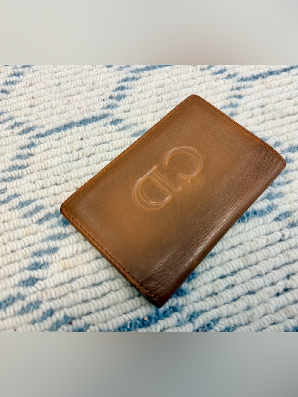 DIOR Vintage Y2K Rare Unisex Brown Leather Classic CD Logo Card Holder Wallet - Picture 5 of 16